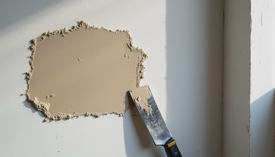 Close-up of a finished drywall California patch with feathered edges