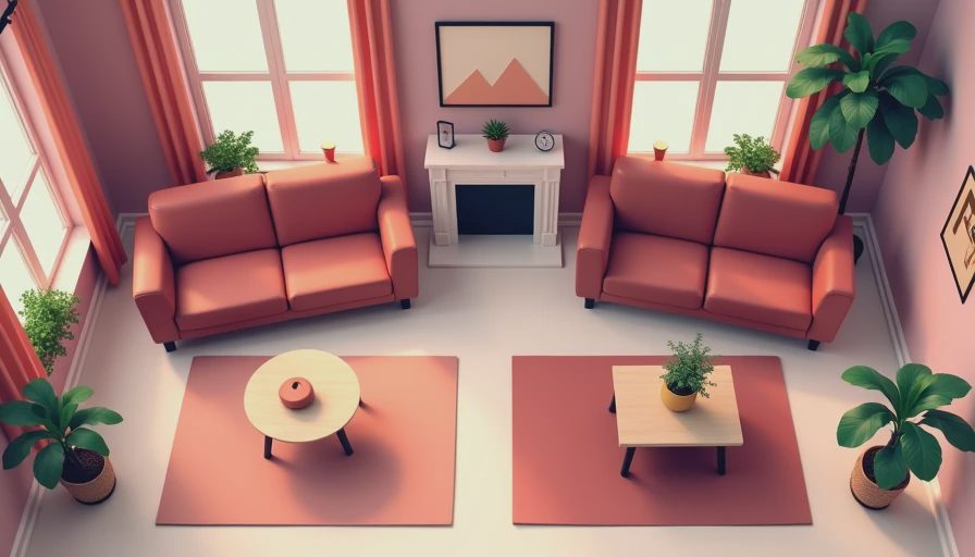 Visual context for living room renovation before and after