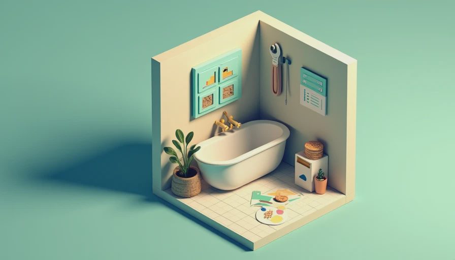 Illustration for bathroom renovation on a budget