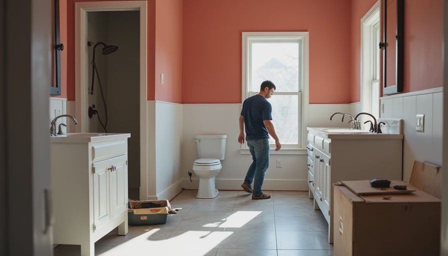 Visual context for budget bathroom renovation
