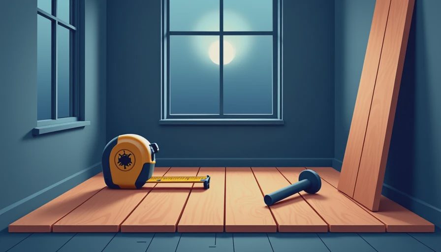 Visual context for installing hardwood floors